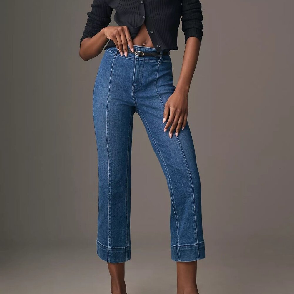 Pilcro Slim 70s High-Rise Crop Flare Jeans